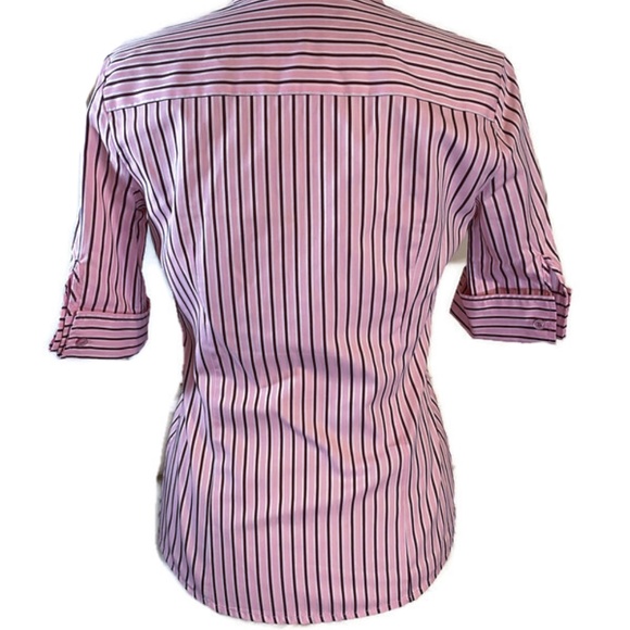 ❌SOLD❌ VERSACE JEANS COUTURE Pink Striped Blouse Sz XS - Picture 2 of 11